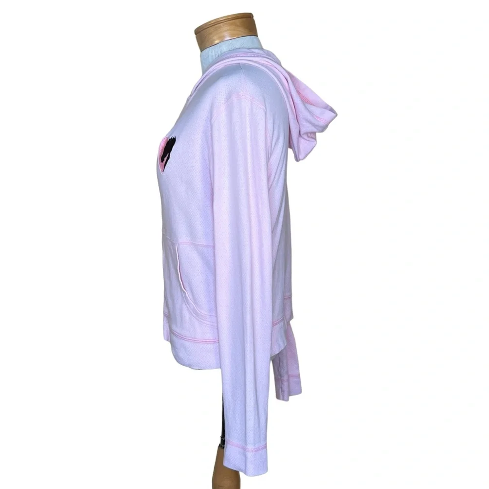 Body Chemistre Light Pink Cotton Hoodie W/Horse Head & Heart Embroidered Logo S